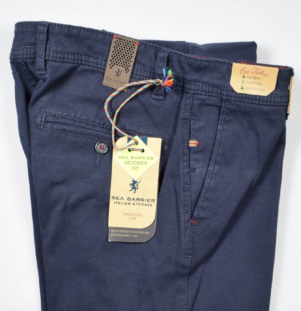 Sea Barrier Pantalone modern fit blu sea barrier cotone stretch operato Offerta temporanea