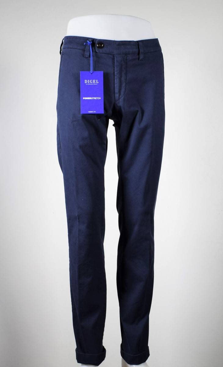 Digel Pantalone blu digel in cotone lavato stretch modern fit Offerte esclusive