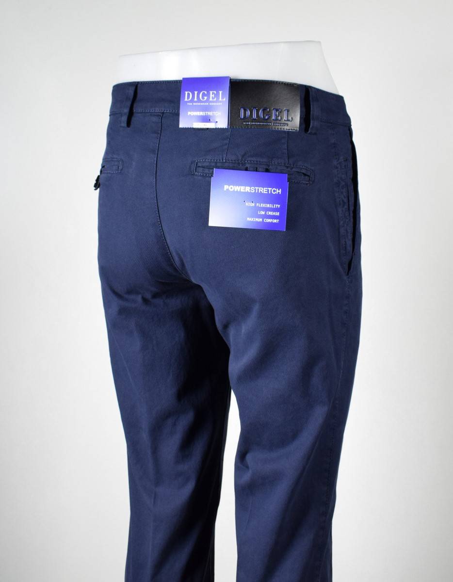 Digel Pantalone blu digel in cotone lavato stretch modern fit Offerte esclusive