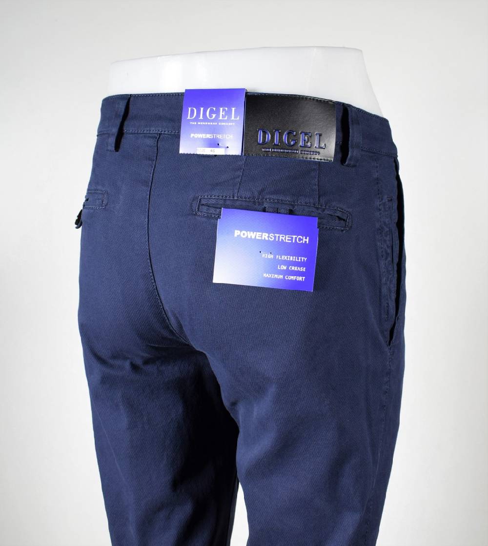 Digel Pantalone blu digel in cotone lavato stretch modern fit Offerte esclusive