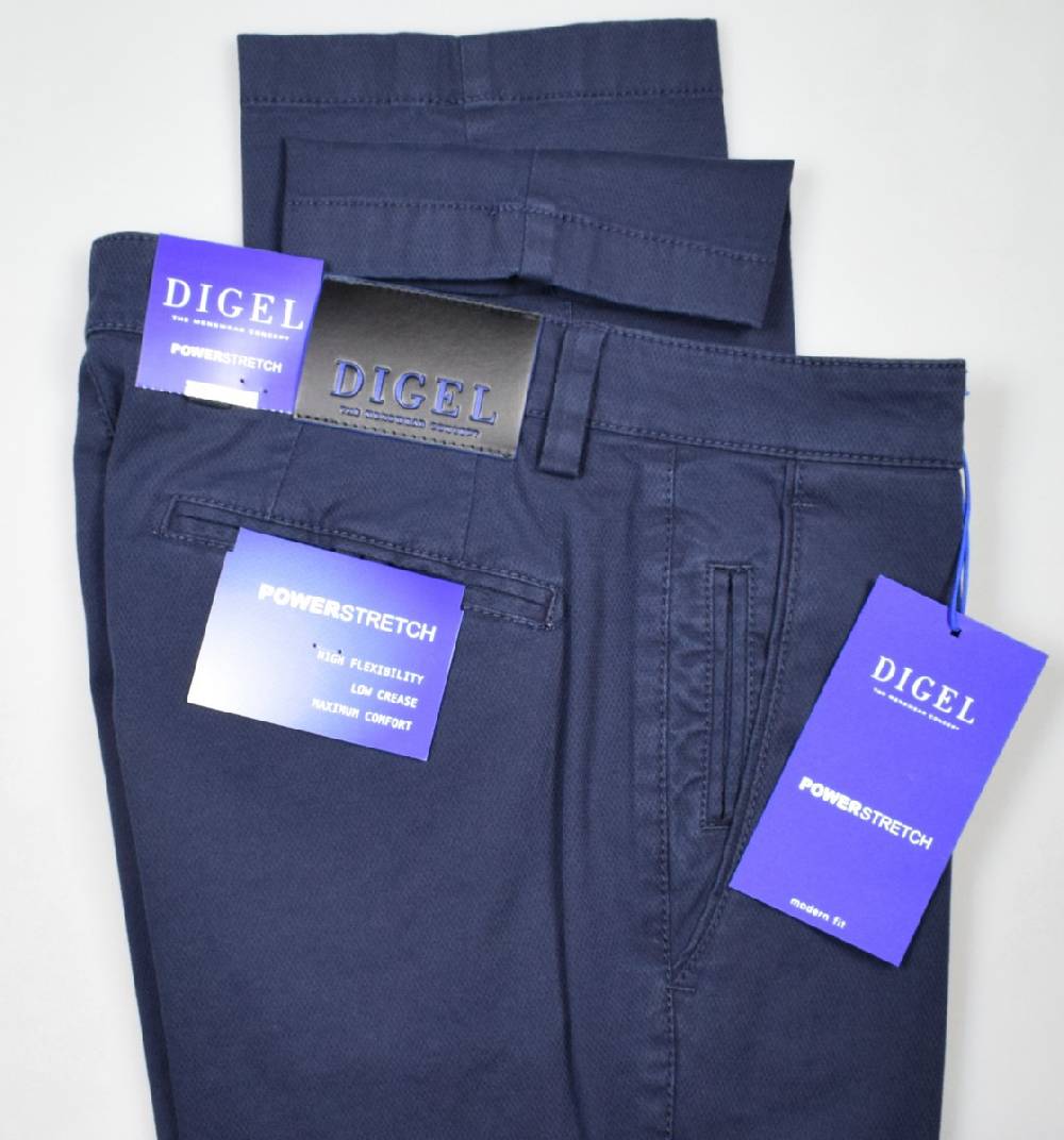 Digel Pantalone blu digel in cotone lavato stretch modern fit Offerte esclusive