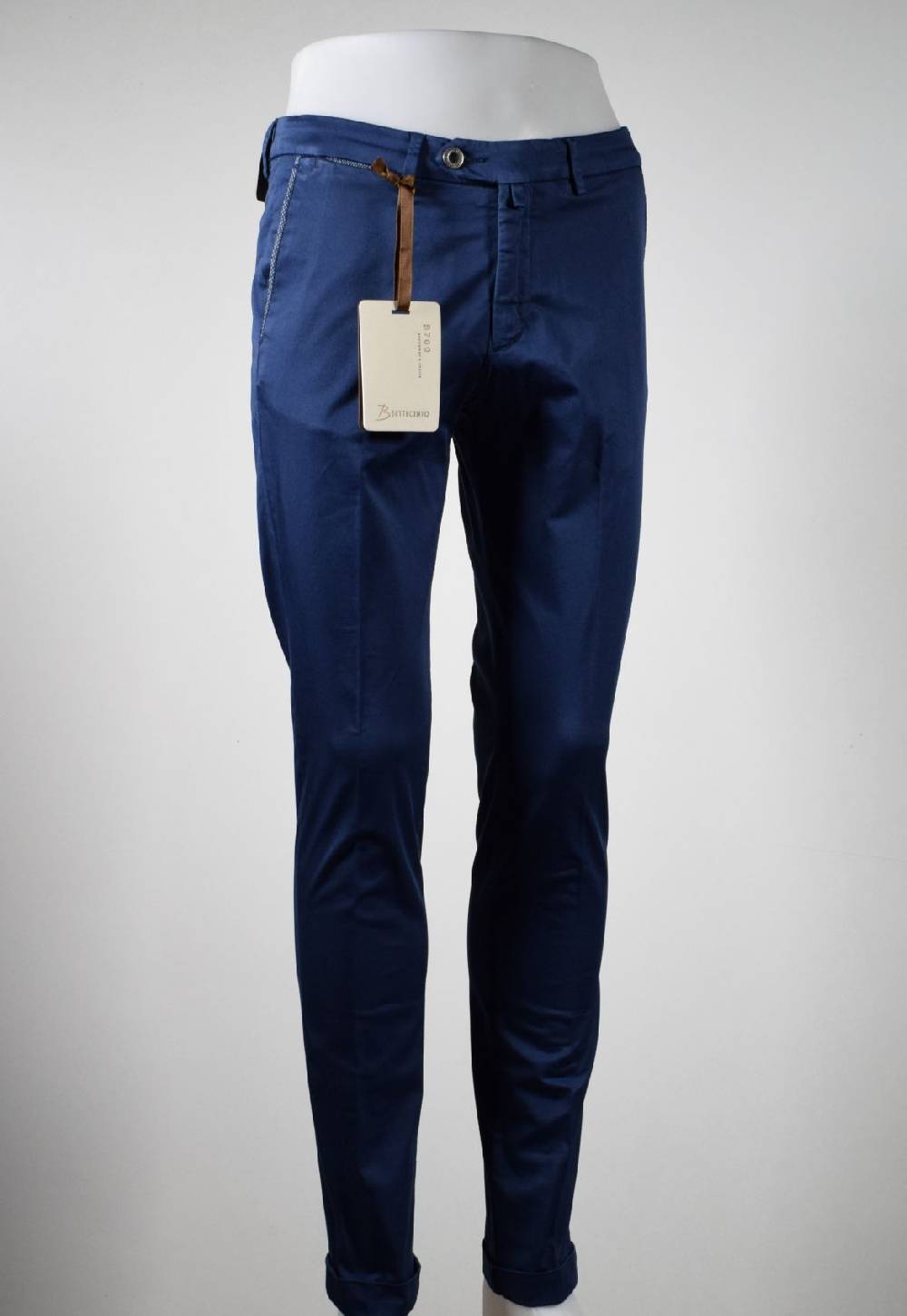 B Settecento Pantalone bsettecento blu scuro slim fit cotone stretch Lightning offer