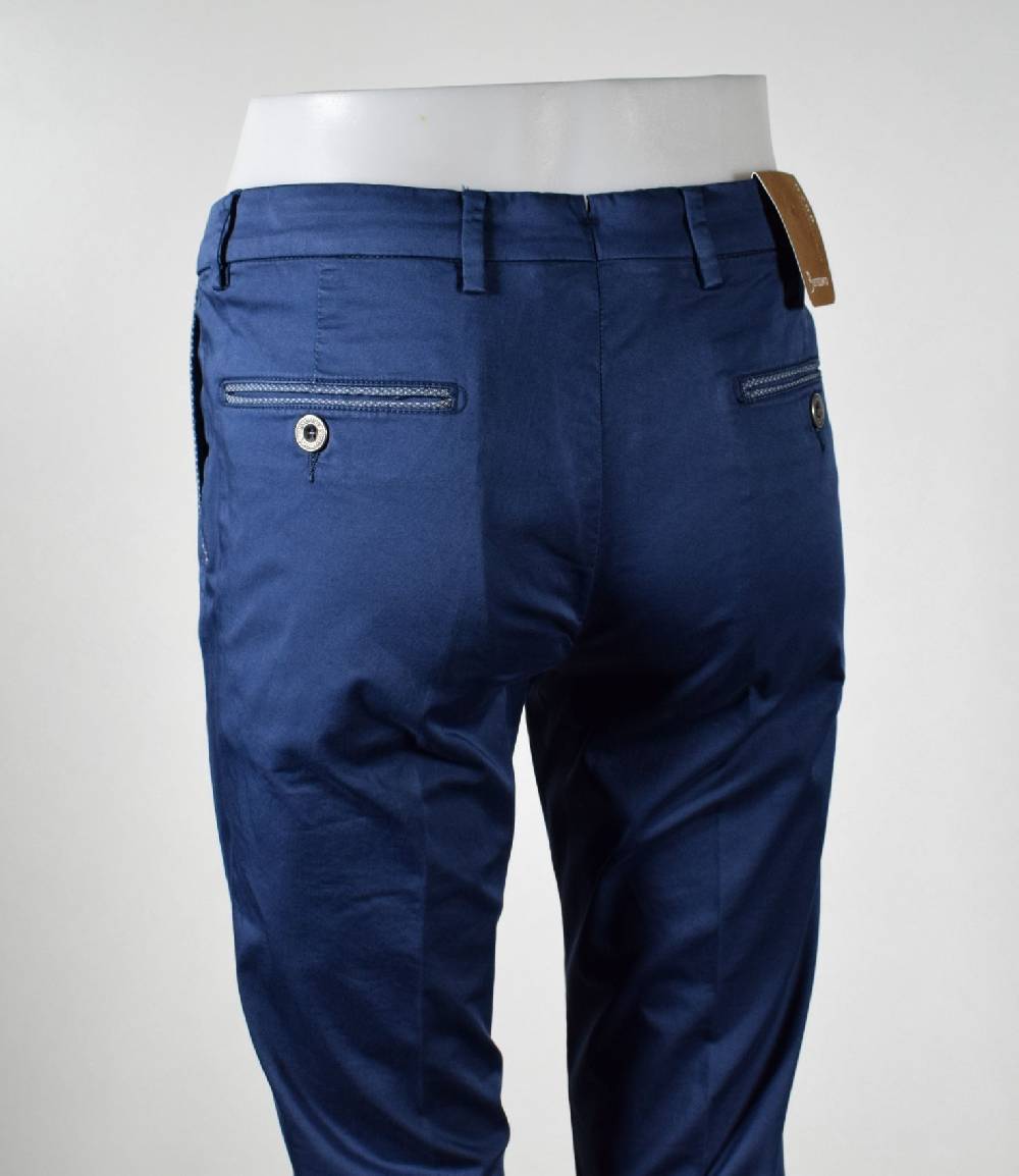 B Settecento Pantalone bsettecento blu scuro slim fit cotone stretch Lightning offer