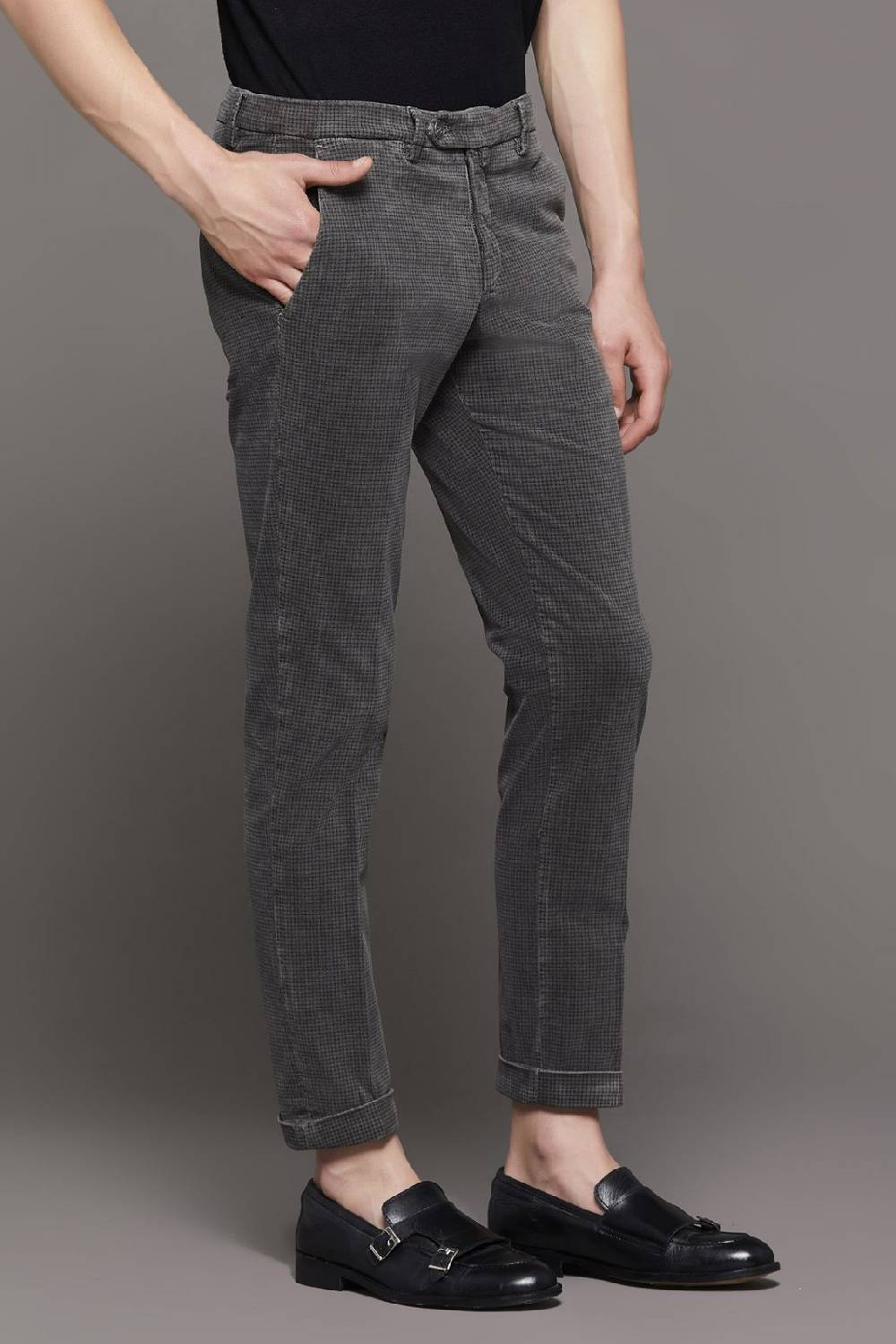 B Settecento Pantalone in velluto stampato slim fit bsettecento Offerte stagionali