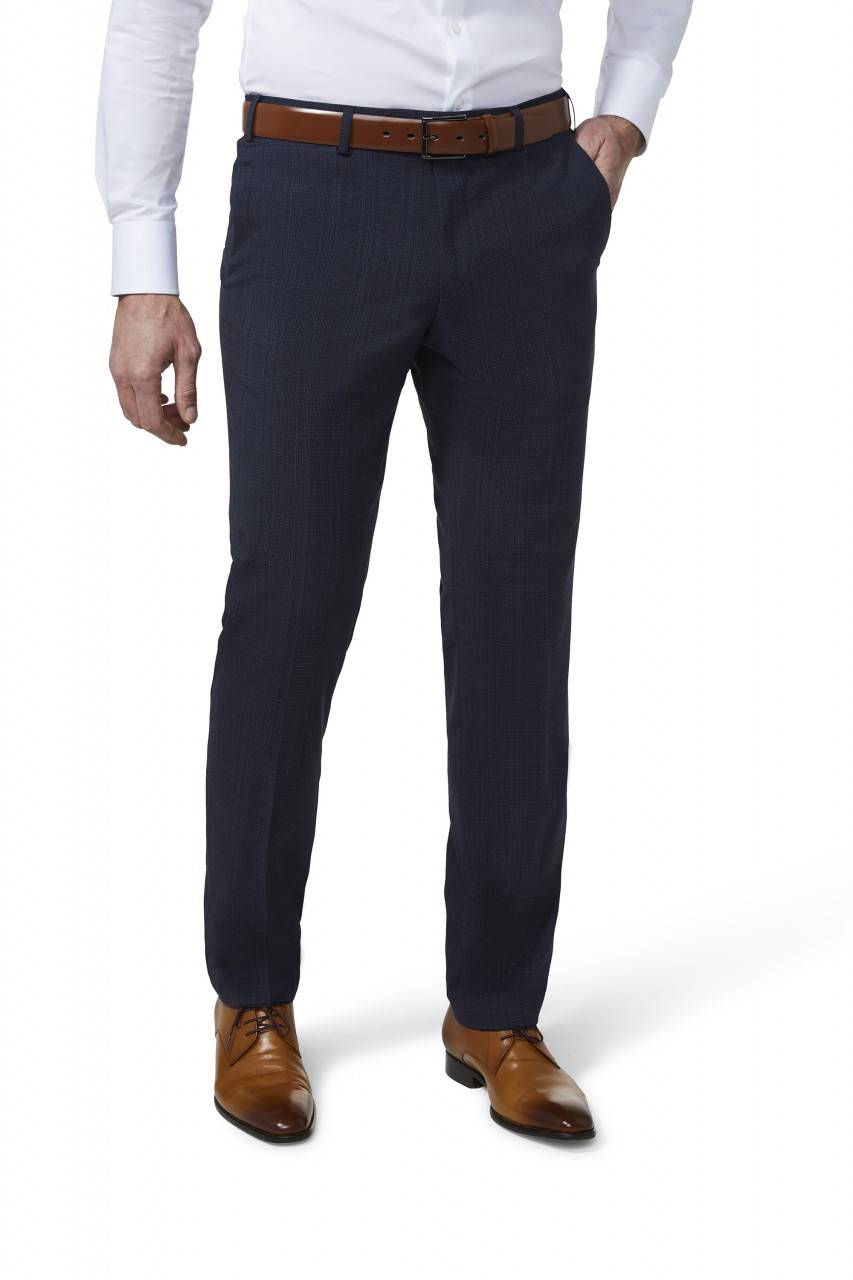 Digel Pantalone digel blu fantasia principe di galles drop sei modern fit Ritorno libero