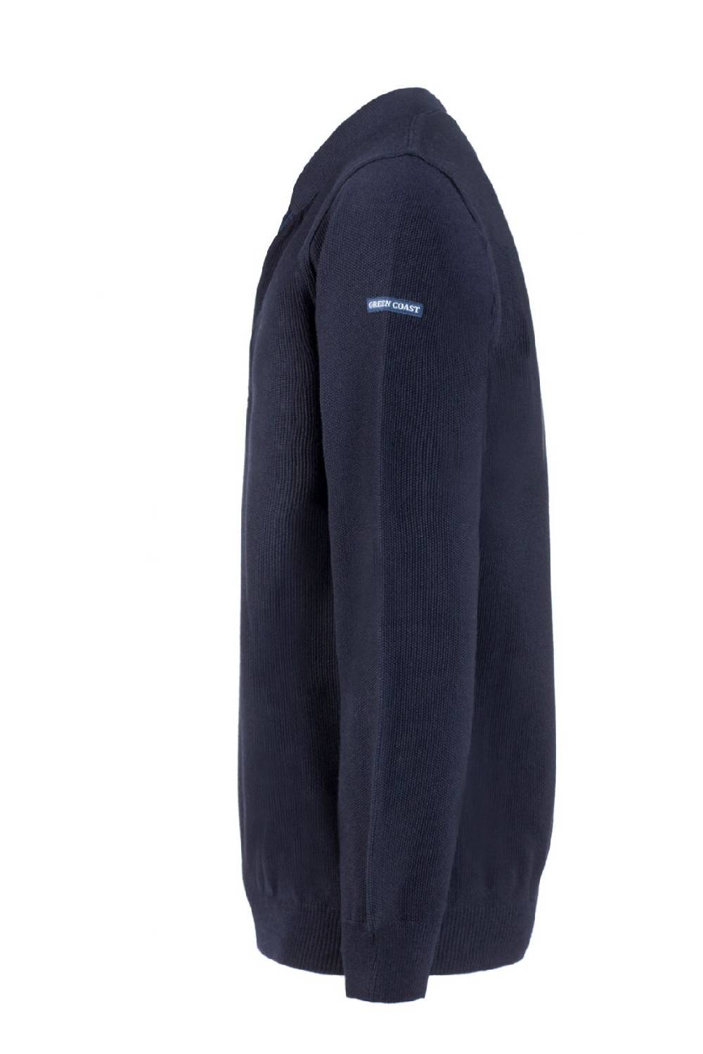 Green Coast Polo con zip green coast blu modern fit made in italy ACQUISTA ORA