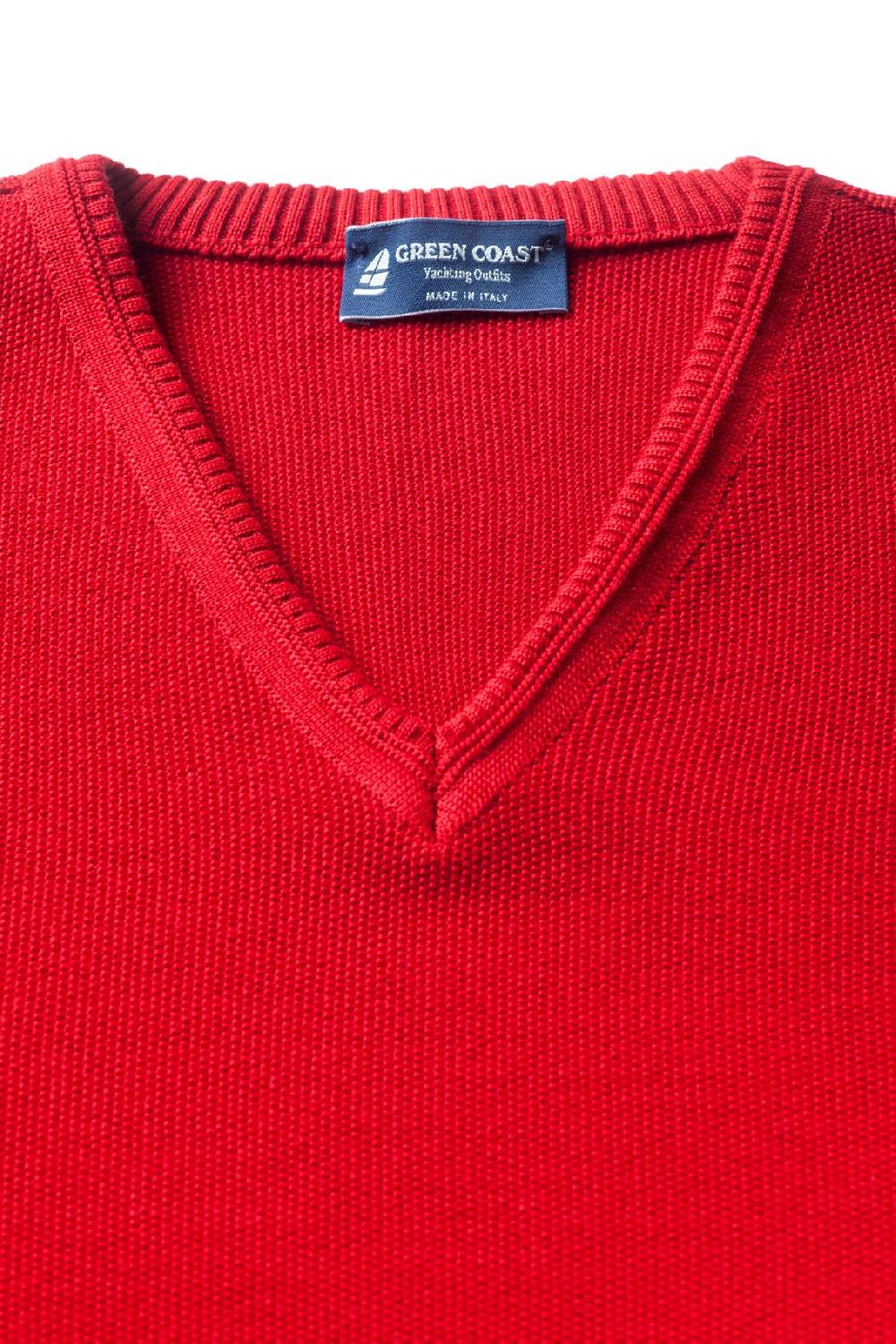 Green Coast Pullover rosso green coast modern fit made in italy Latest stili