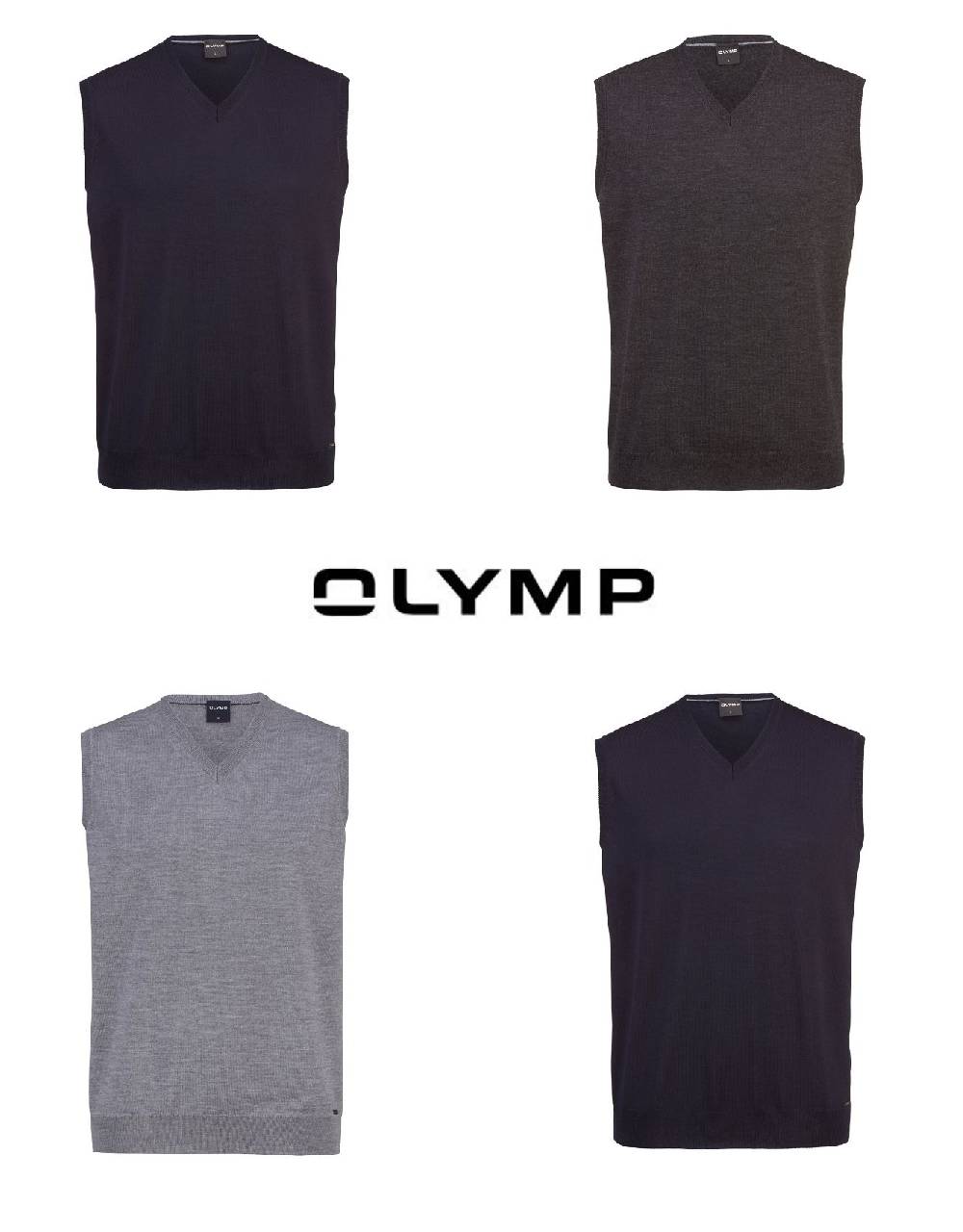Olymp Gilet olymp con collo a v in pura lana pettinata