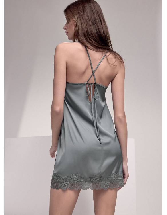 Lormar Camicia da notte spalla stretta - Serie SATÈN Qualità Garantita