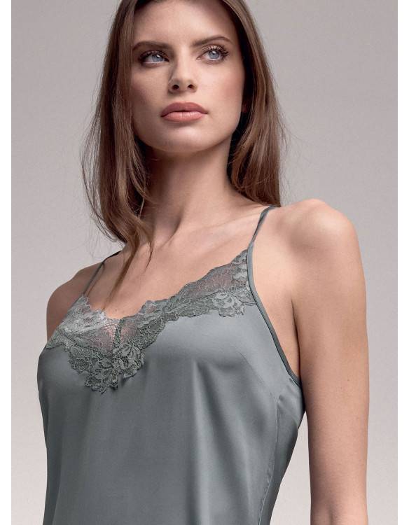 Lormar Camicia da notte spalla stretta - Serie SATÈN Qualità Garantita