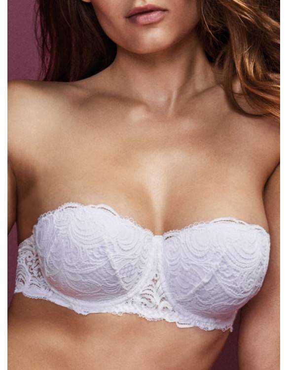 Lormar Reggiseno Fascia imbottita in pizzo leavers - Frizzante Fascia Moda