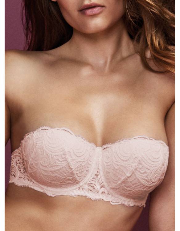Lormar Reggiseno Fascia imbottita in pizzo leavers - Frizzante Fascia Moda