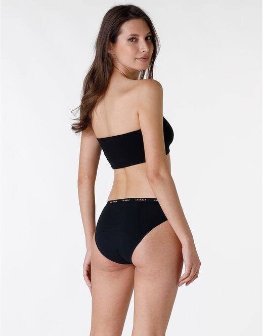 ﻿Lovable NUOVO Slip da ciclo lavabile in cotone biologico certificato, colore nero, per flusso abbondante Sottocosto