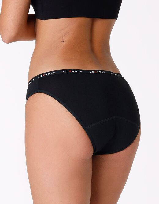 Lovable Slip da ciclo lavabile flusso abbondante in cotone biologico certificato, nero Esporta salva