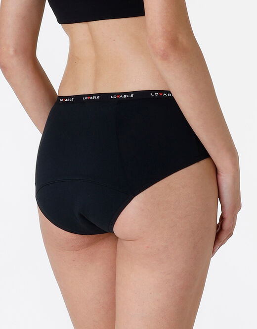 Lovable NUOVA Culotte da ciclo lavabile in cotone biologico certificato, colore nero, flusso abbondante Economico