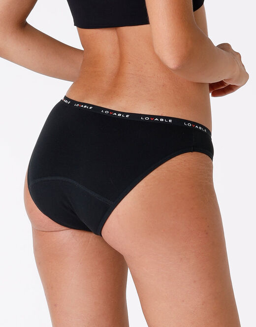 Lovable Slip da ciclo lavabile flusso medio in cotone biologico certificato, nero Saldi
