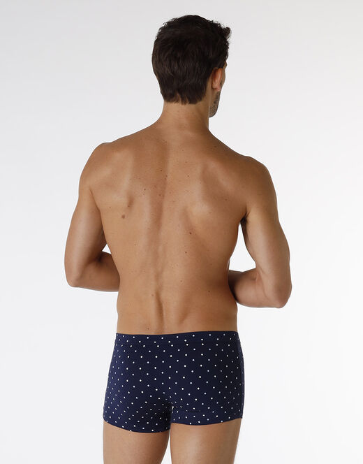 Lovable Boxer Classic Cotton Modal, blu navy con stampa geometrica Nuova