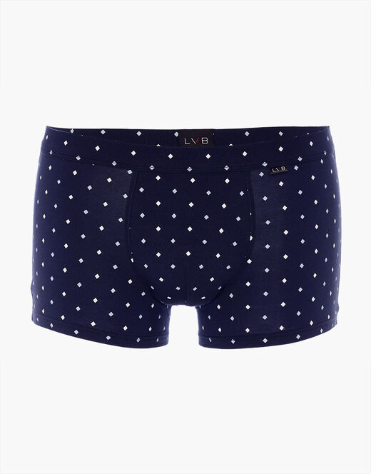 Lovable Boxer Classic Cotton Modal, blu navy con stampa geometrica Nuova
