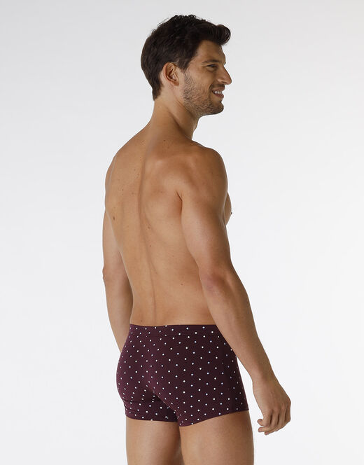 Lovable Boxer Classic Cotton Modal, bordeaux con stampa geometrica 2025