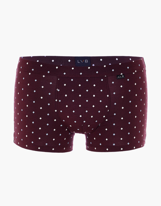 Lovable Boxer Classic Cotton Modal, bordeaux con stampa geometrica 2025