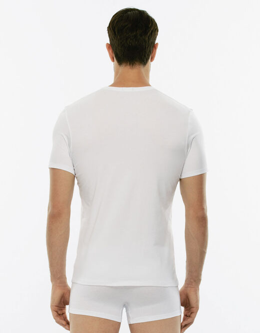 Lovable T-Shirt uomo con scollo a V profondo Supima Premium Cotton, bianco Qualità Garantita