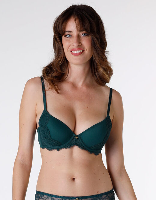 Lovable Reggiseno imbottito con ferretto Beauty Lace in pizzo e tulle, ottanio Qualità Garantita