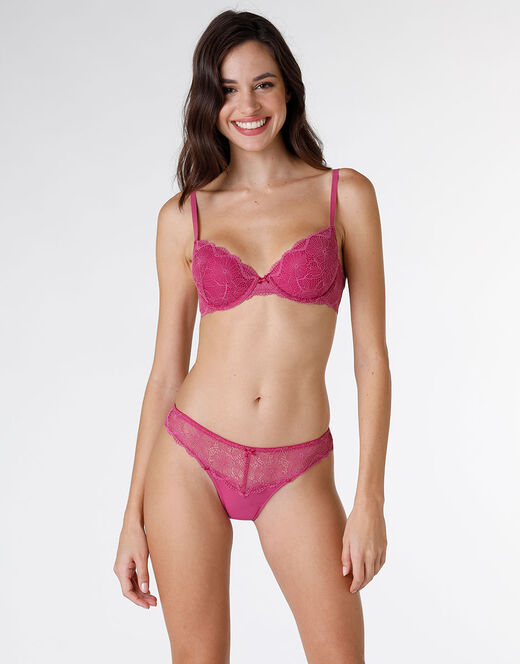 Lovable Brasiliano Pretty Lace in pizzo e microfibra, rosa sorbetto Presa
