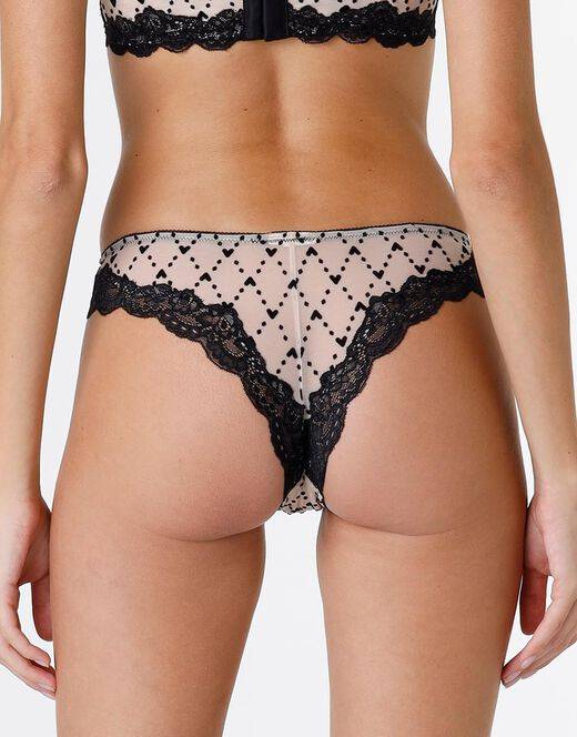 Lovable Brasiliano Velvet Tulle in pizzo e tulle, skin e nero I Più Venduti