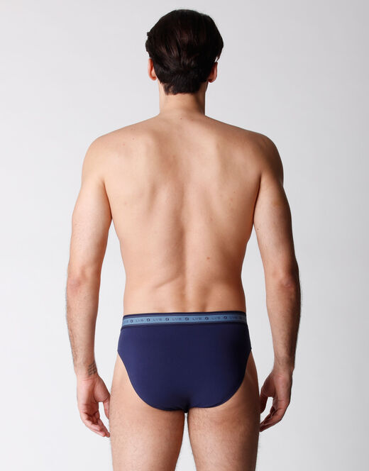 Lovable Slip bipack uomo in cotone biologico, blu melange Italy