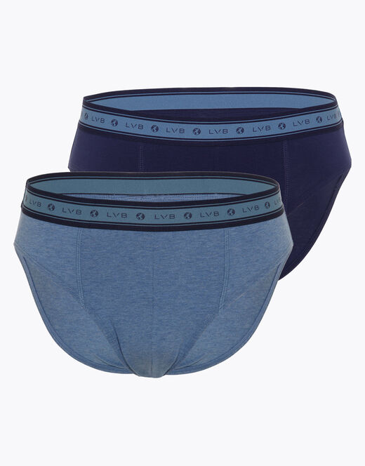 Lovable Slip bipack uomo in cotone biologico, blu melange Italy