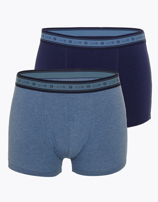Lovable Boxer bipack uomo in cotone biologico, blu melange Offerta