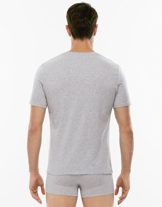 Lovable T-shirt girocollo Supima Premium Cotton in cotone elasticizzato, grigio melange Online