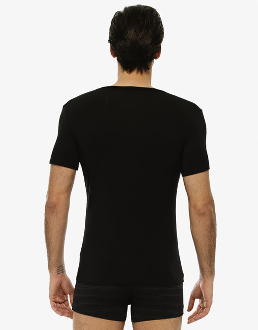 Lovable T-shirt uomo con scollo a v in micromodal, nera Spedizione Gratuita