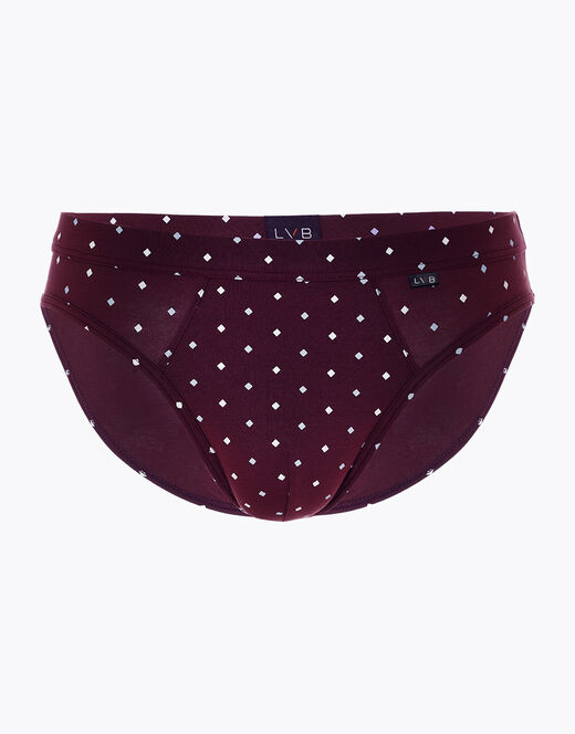 Lovable Slip Classic Cotton Modal, bordeaux con stampa geometrica Sconto