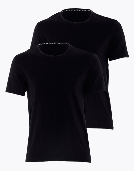 Lovable T-shirt scollo a V uomo in cotone biologico, confezione x2 nero Outlet