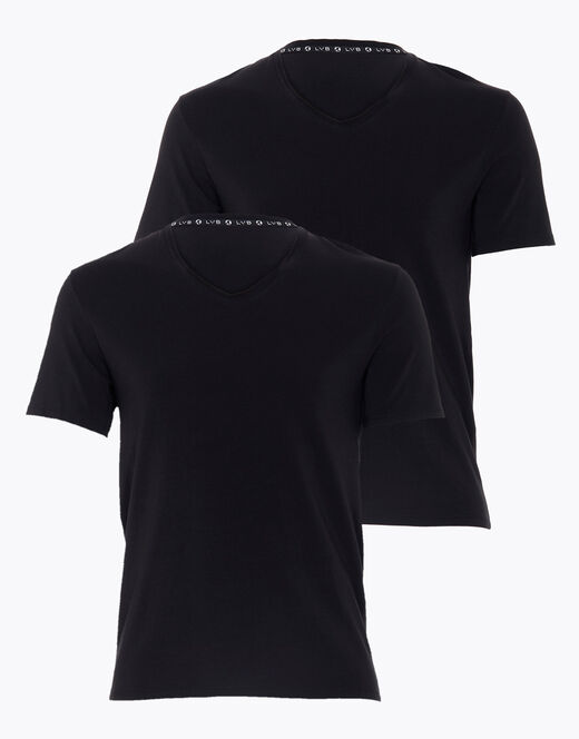 Lovable T-shirt girocollo uomo bipack in cotone biologico, nero Offerte