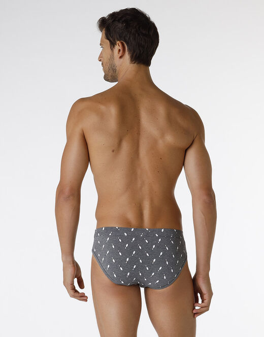Lovable Slip Printed Stretch Cotton in cotone elasticizzato, grigio melange stampato Vendita Calda