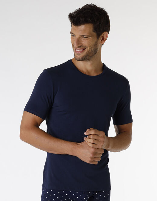 Lovable T-shirt Rephined Cotton Modal, blu navy Negozio