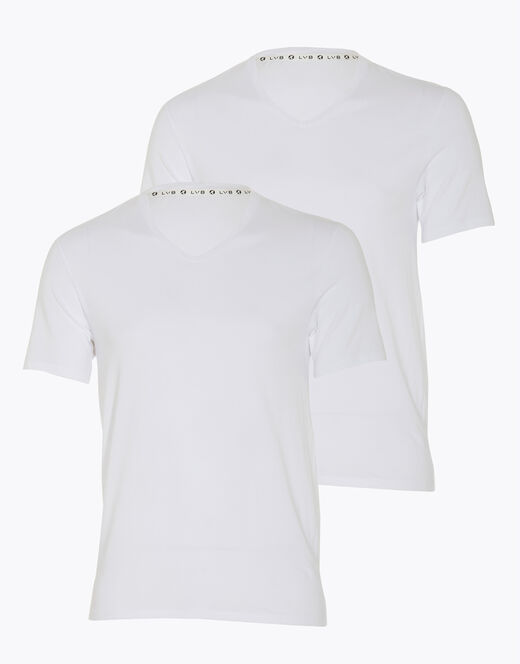 Lovable T-shirt girocollo uomo bipack in cotone biologico, bianco Moda
