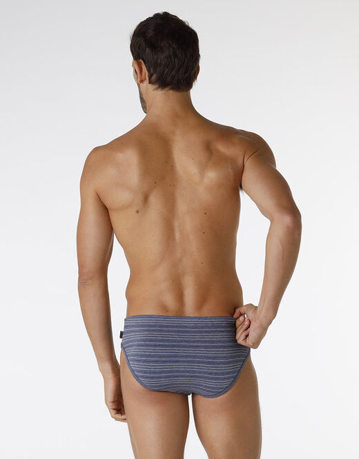 Lovable Slip Rephined Cotton Modal, blu melange a righe Qualità