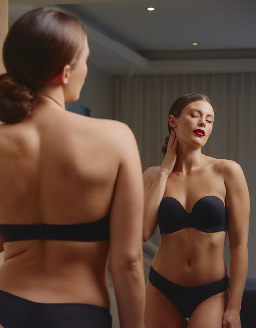 Lovable Balconette imbottito strapless, nero 2025