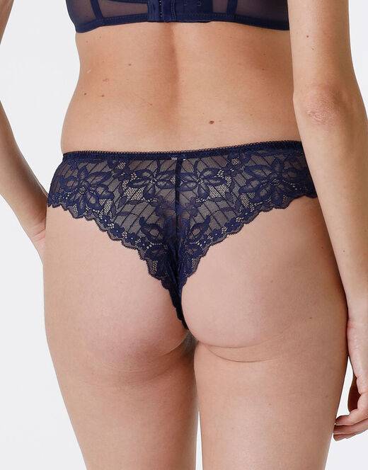 Lovable Brasiliano Striped Lace in pizzo e microfibra, blu scuro 2025