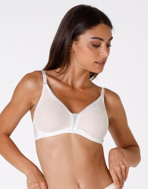 Lovable Reggiseno senza ferretto Tonic Lift in pizzo e tulle, avorio Consegna Veloce