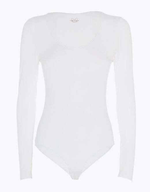 Lovable Body a manica lunga con scollo rotondo in modal, bianco Online