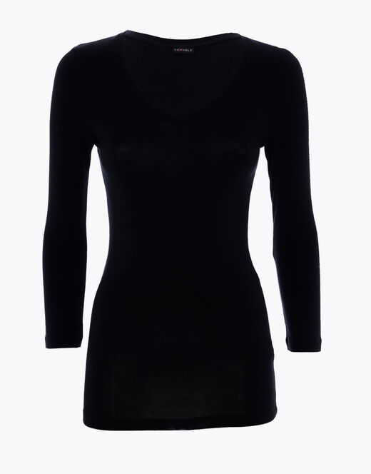 Lovable Maglia con manica a 3/4 effetto thermal Basic Soul, nero Saldi Di Fabbrica