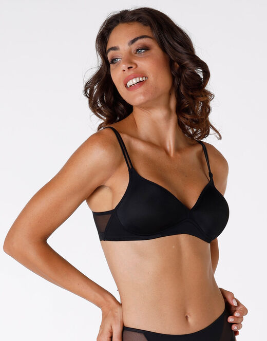Lovable Reggiseno senza ferretto Millenium Equilibre in microfibra, nero In Vendita