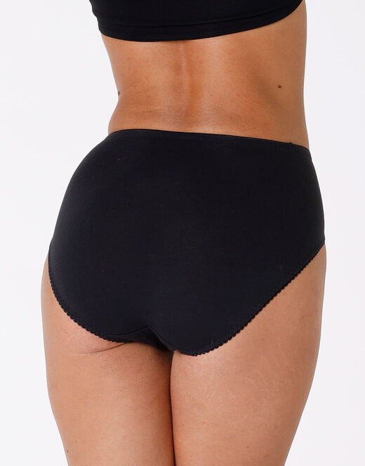Lovable Slip midi Lovely Charme nero in cotone elasticizzato con pizzo Soddisfazione Garantita