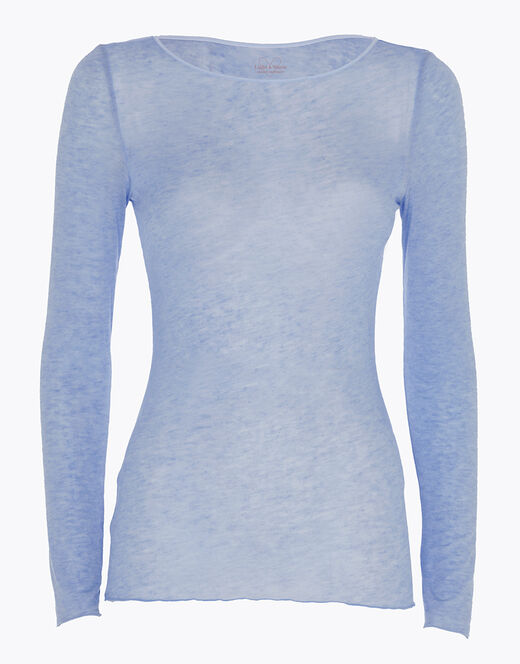 Lovable Maglia con scollo a barchetta e manica lunga in modal e cashmere, ortensia Saldi Di Fabbrica