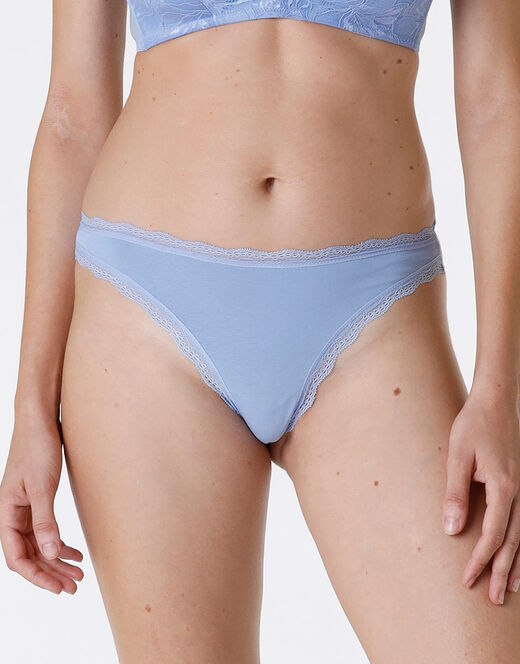 Lovable Slip Lovable Panties in cotone e pizzo elasticizzati, ortensia In Saldo