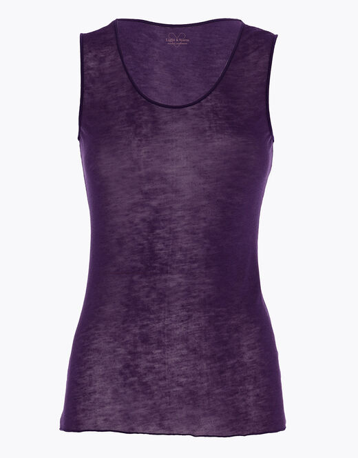 Lovable Canotta liscia Donna Light & Warm Modal misto Cashmere, tornado scuro In Linea